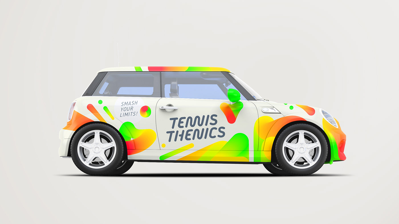 branding  art direction  logo identity car branding merchandising tennis color fluent sports