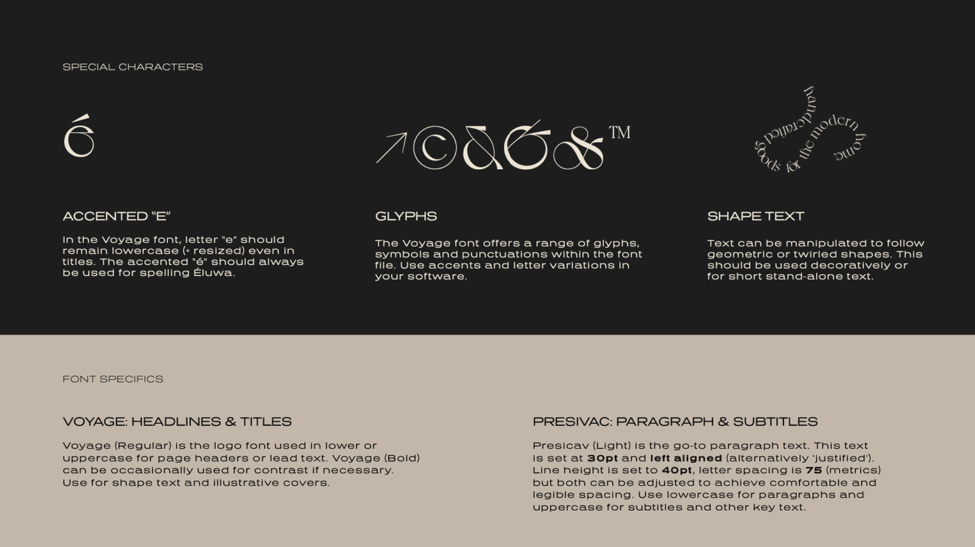 brand style guide branding  logo Logotype Presicav typography   voyage font brand identity candle earth tones