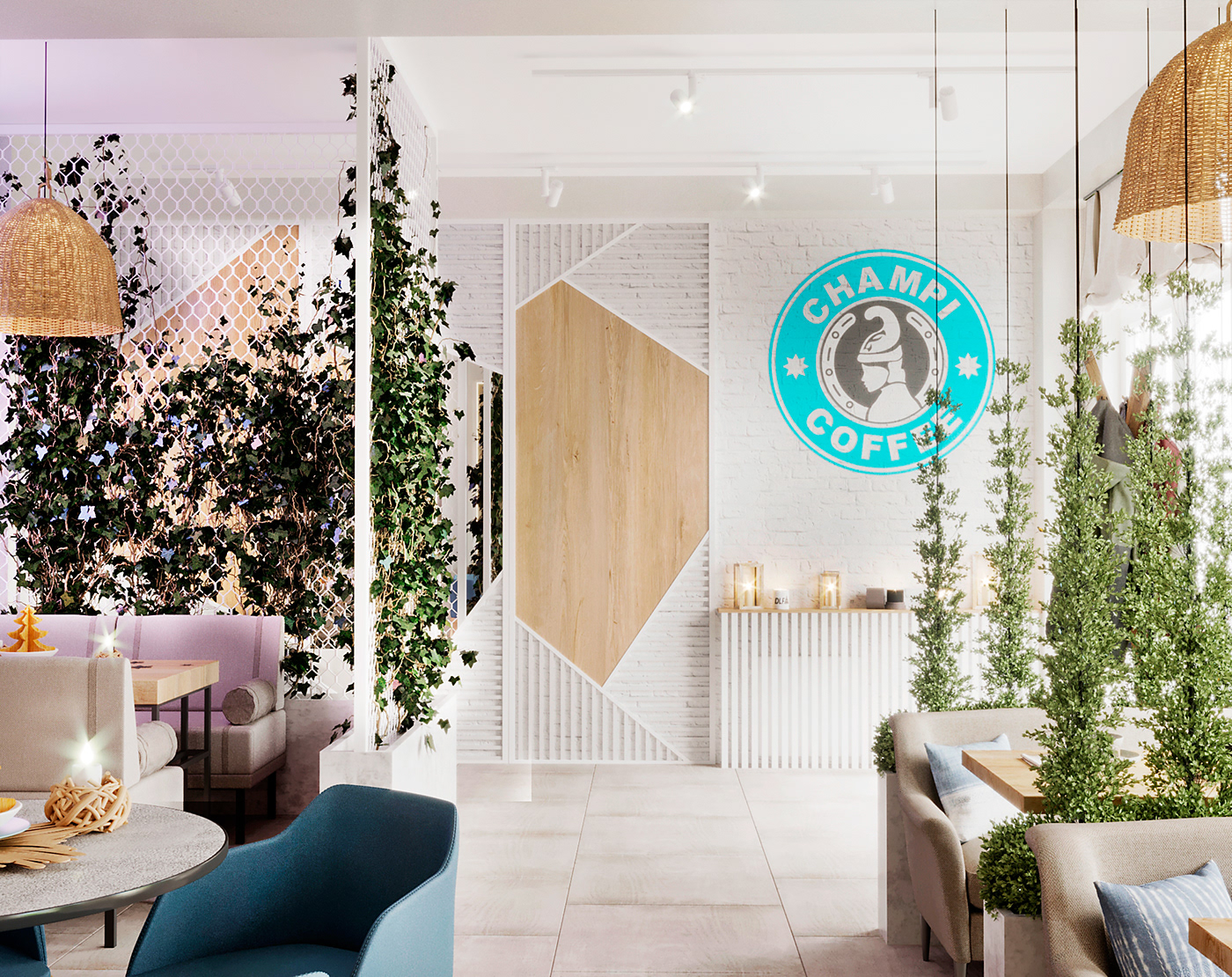 3d max 3D Visualization corona DESIGN CAFE design restourante визуализатор дизайн интерьера дизайн кафе