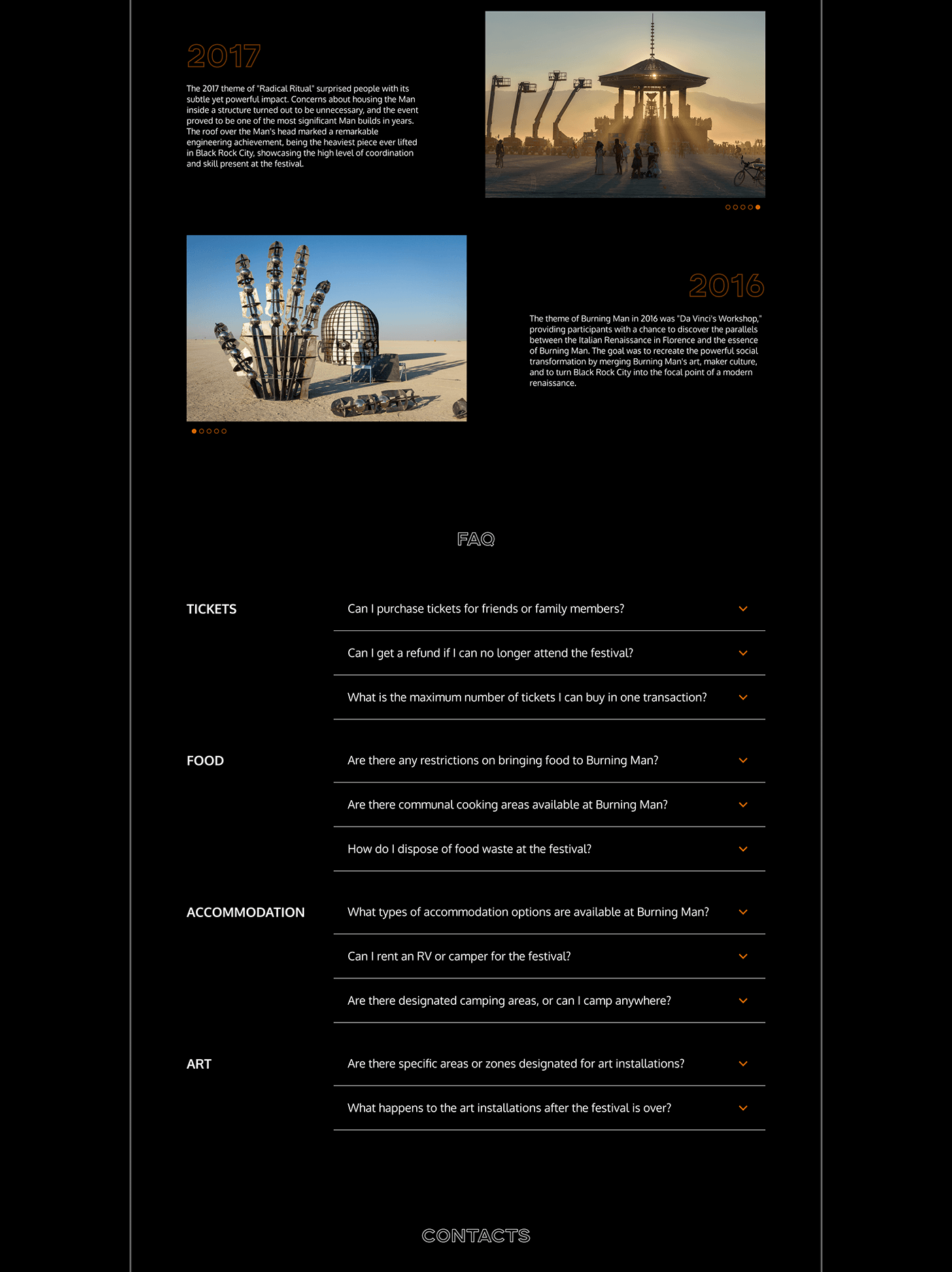 UI/UX Website landing page лендинг Burning Man ui design UX design Webdesign user interface design