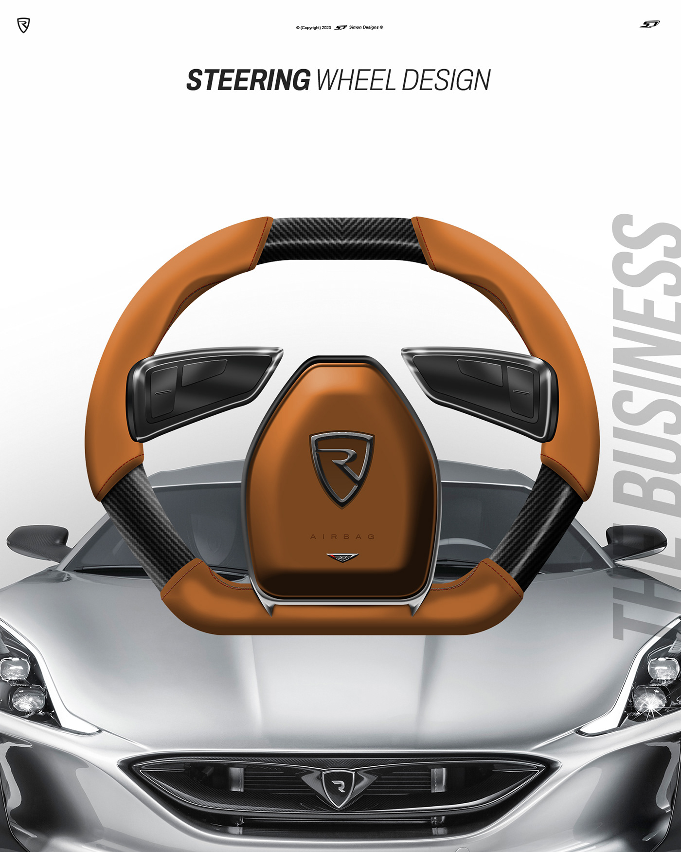 Simon Designs steering wheel Rimac Automobili designer art car design bellezza bellezza design art rimac nevera