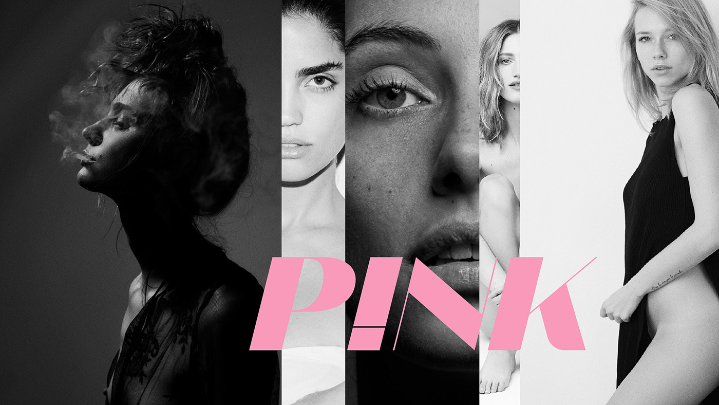 pink models Fashion  design branding  Layout
