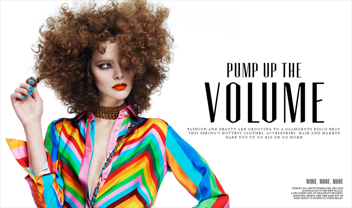 Adobe Portfolio Pump up the Volume bold hair salon editorial styling  70's