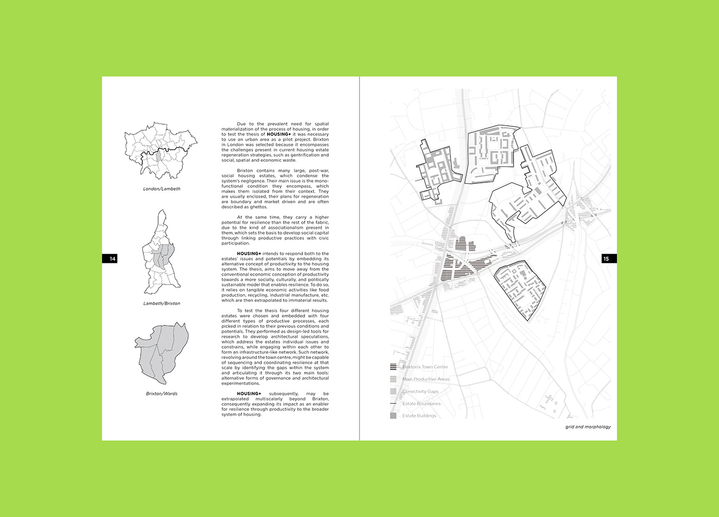 housing London book design editorial flap fold Layout map Urban
