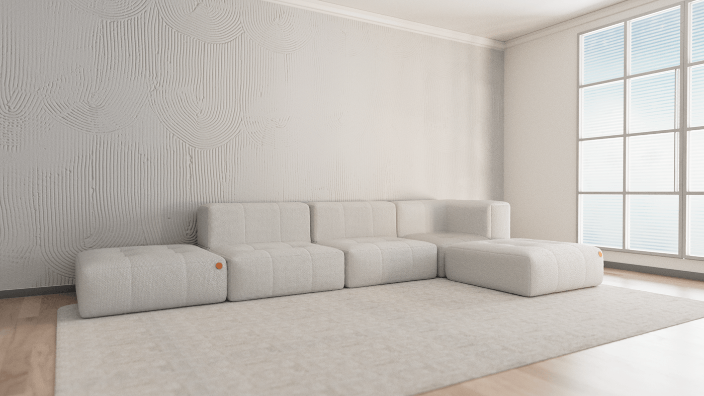 3D texture fabric CGI 3d animation sofa motion graphics 