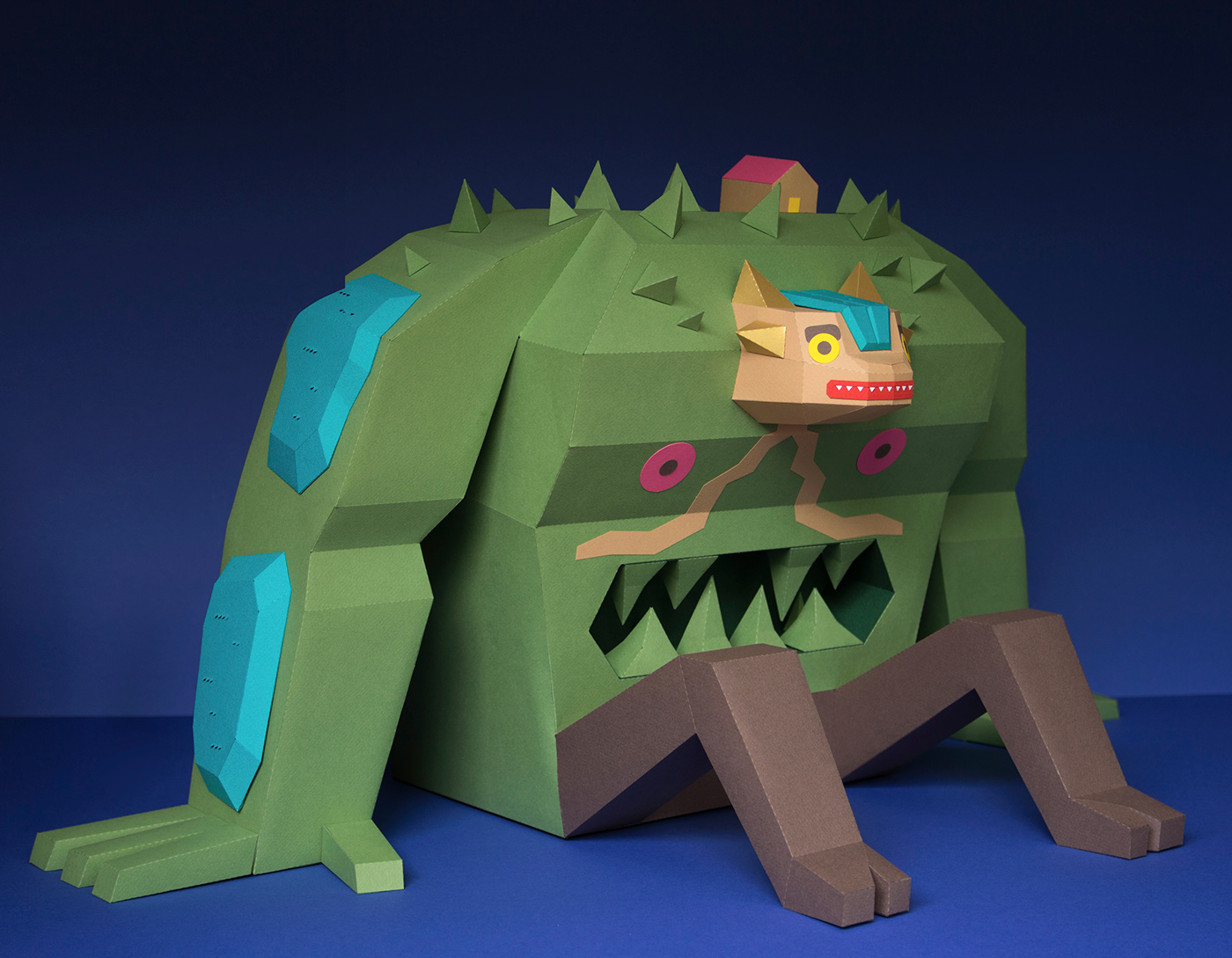 musgor papercraft guardabosques Museo del humor kaiju mutante monster lowpoly paper beetles Exhibition 