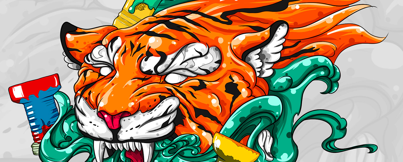 bengala bowl cachimba color fury hookah ILLUSTRATION  shisha smoke tiger