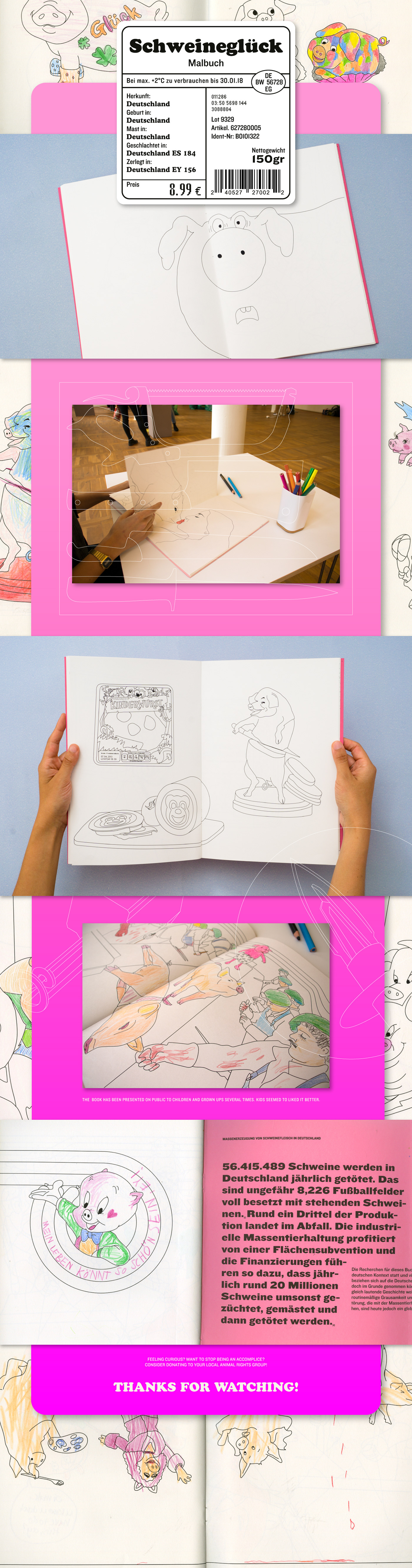 book buch coloring book Malbuch pigs Schweine editorial kids book Kinderbücher Schweineglück