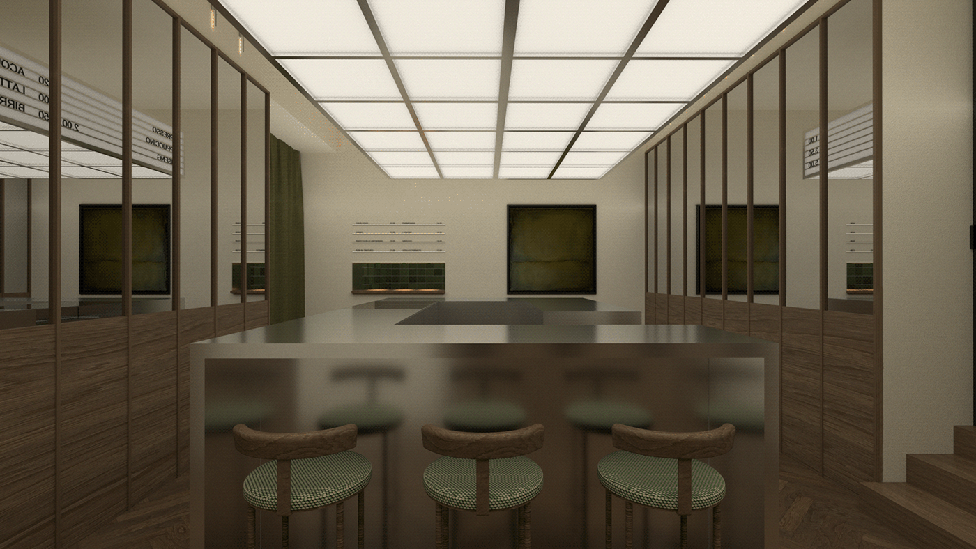 restaurant interior design  modern vray Render Rhino 3D