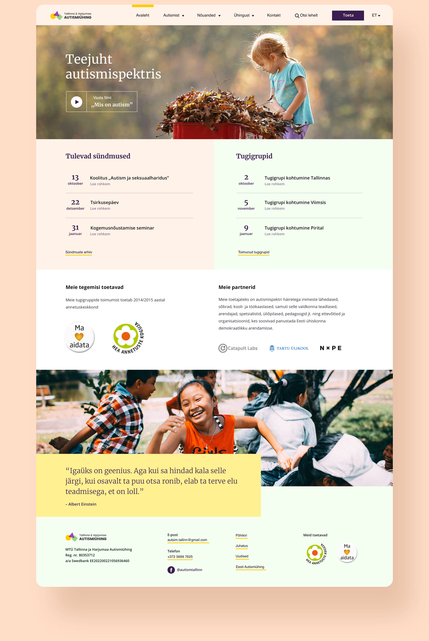 autism pro bono Web logo children calendar Loader Responsive homepage landing