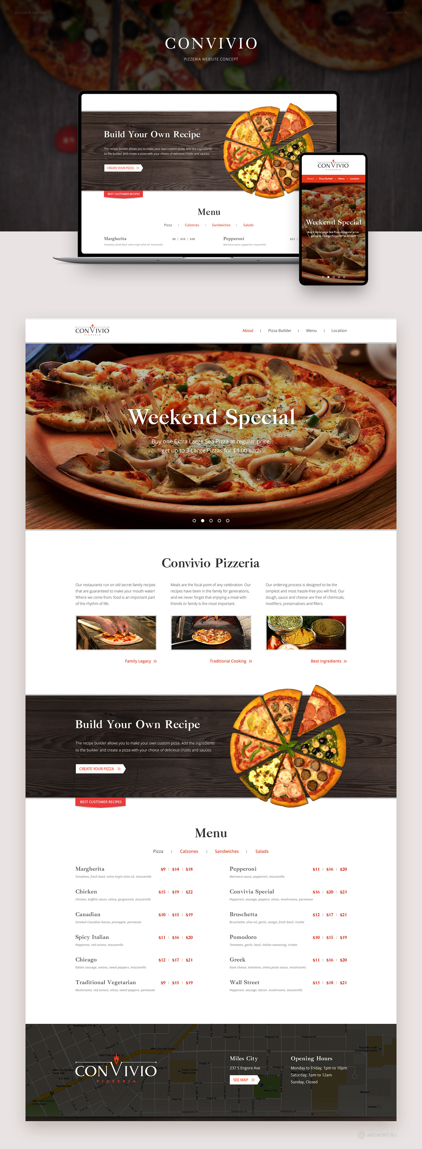 pizzeria Web Design  Website logo UI/UX design Layout UI Web Food 