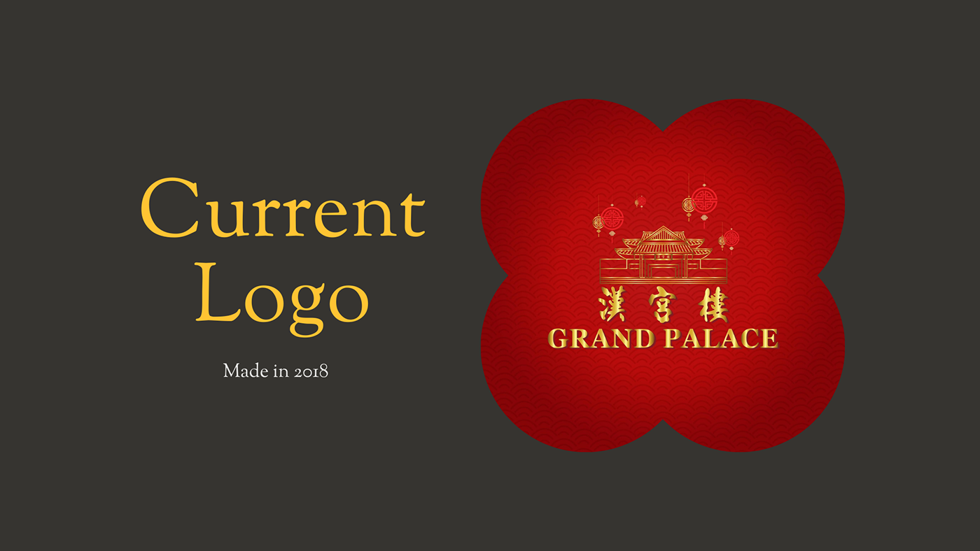 Adobe Portfolio brand identity chinese restaurant contemporay cuisine fine GrandPalace graphic design  logo Logo Design modern old Rebrand