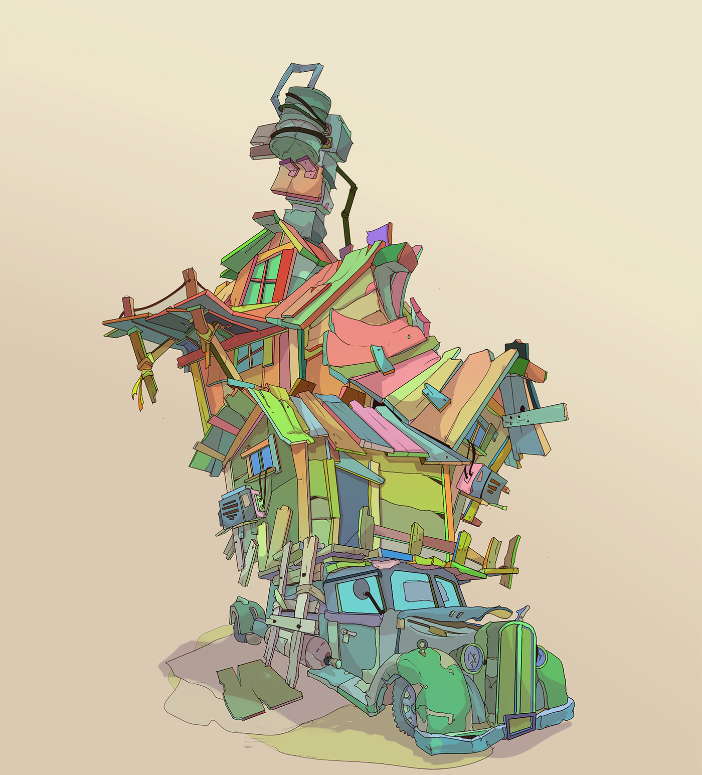 concept art ilustration color slums Magic   art