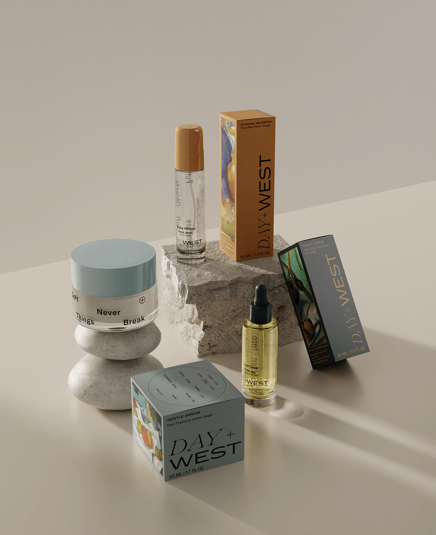 beauty skincare Packaging CGI Product Photography still life 3d modeling 3D branding  Render