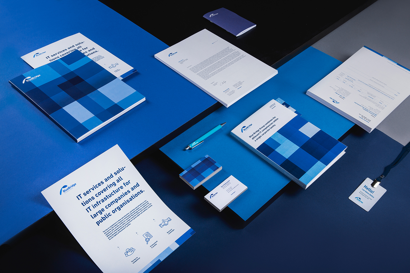 branding  visual identity redesign logodesign pattern Corporate Idenity geometric graphic design  blue stationary