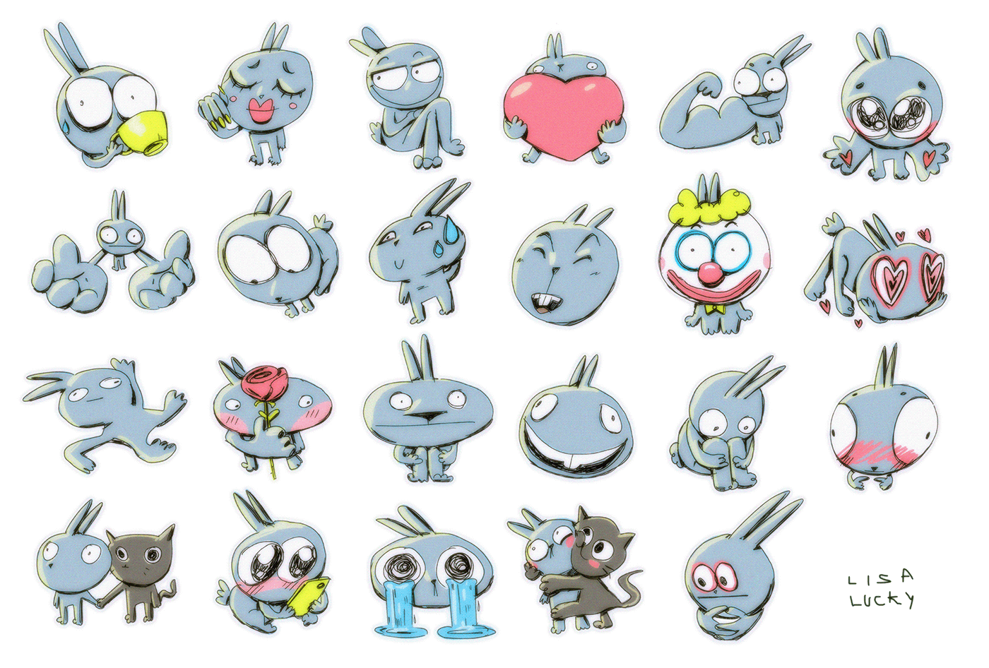Stickerpack ILLUSTRATION  stickers Character design  cartoon animation  Advertising 