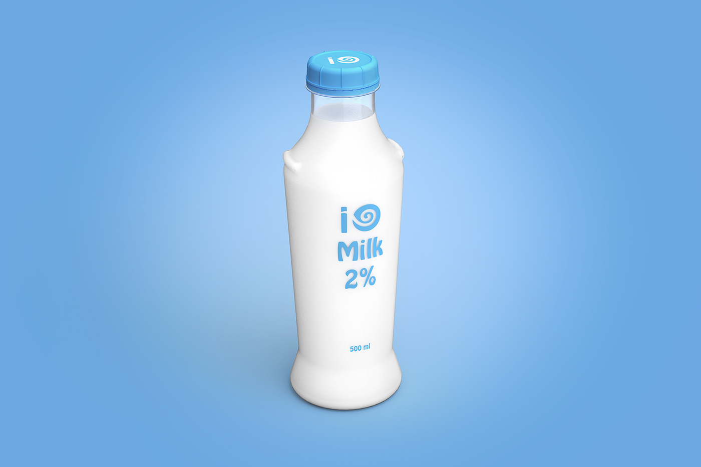 IO milk bottle milkbottle MilkPackaging 2% concept DegradablePlastic StefanBuralcu Sticla lapte plastic cow