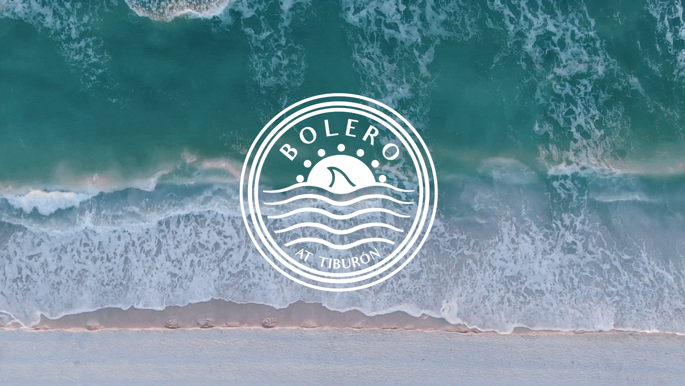 Logotipo Bolero at Tiburón y video olas de mar