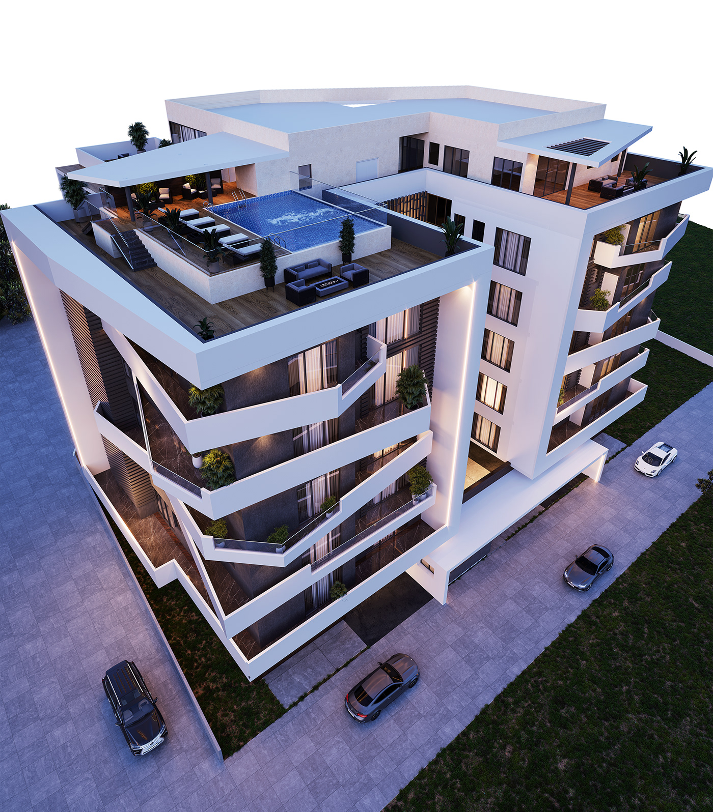 apartment building apartment design architecture archviz concept design corona Form Highrise building  Space  visualization