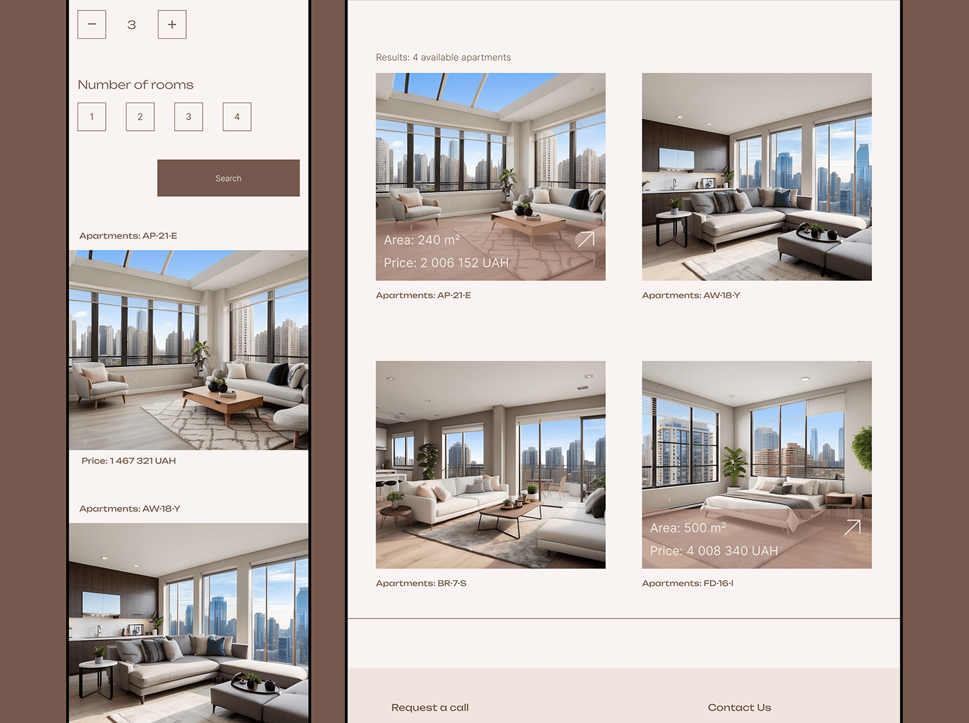 UI/UX Web Design  animation  corporative design real estate residential user interface