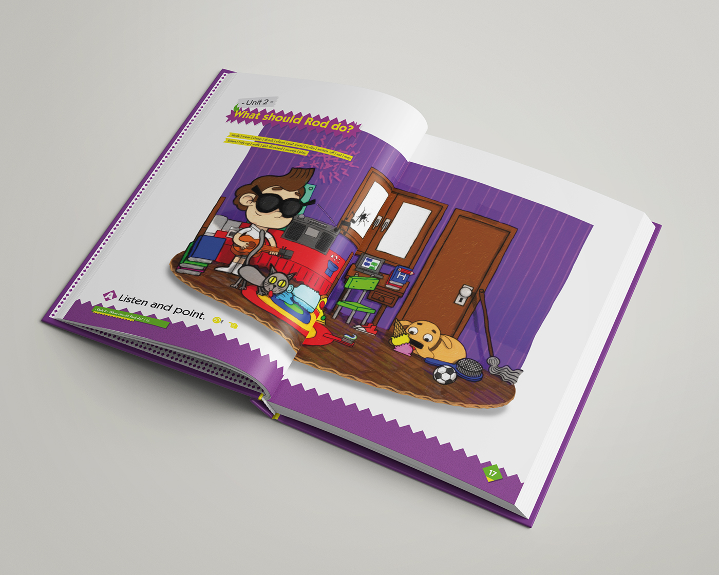 graphic design  ILLUSTRATION  characters 2D children book school Renders family home work books funny