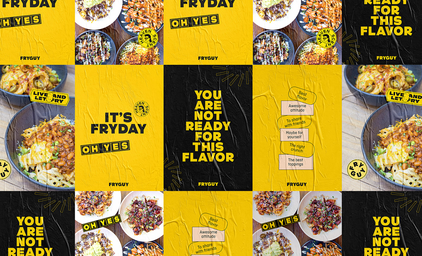 Fast food Food Fries Fun mexico Packaging pattern restaurant stickers