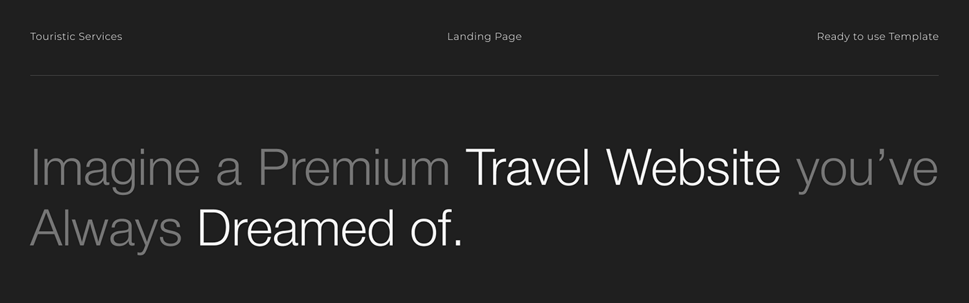 Imagine Premium Travel Website you've Always Dreamed of.