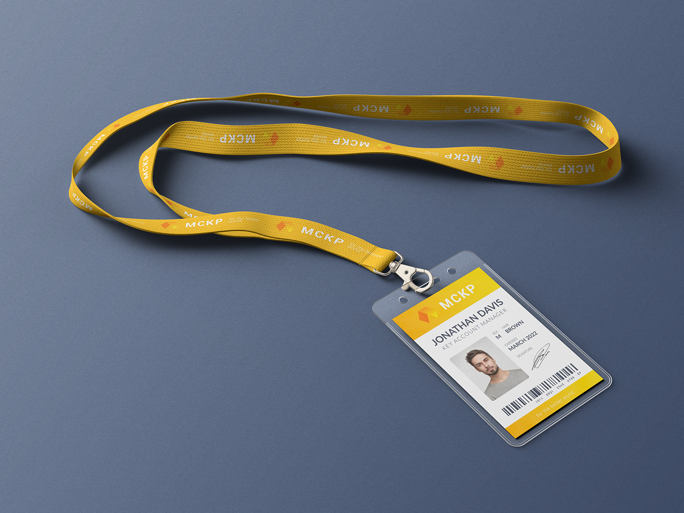 Lanyard badge Mockup psd freebie free idcard card holder neck