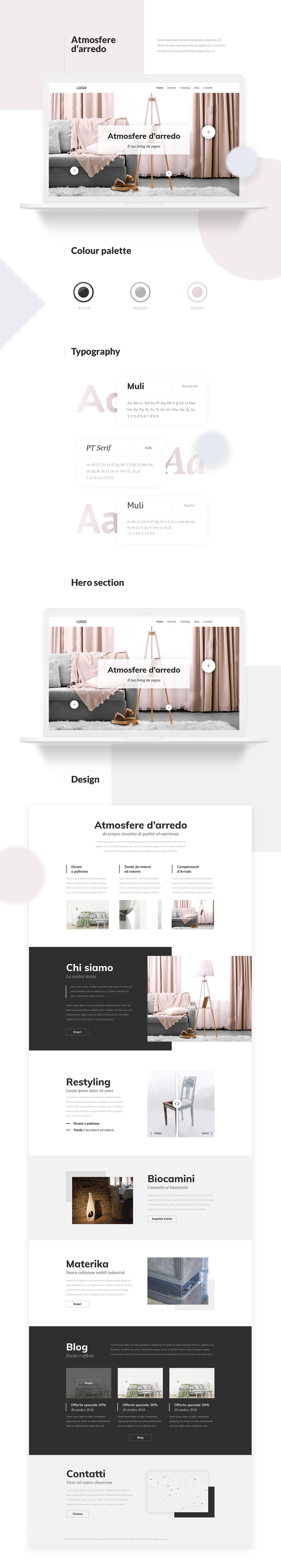 Website Pastels RESTYLING design curtains sofas UI ux forniture Web