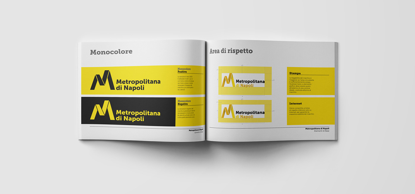 Naples NAPOLI metro metropolitana Transport bus brand identity Brand Identity Manual identità visiva manuale segnaletica wayfinding