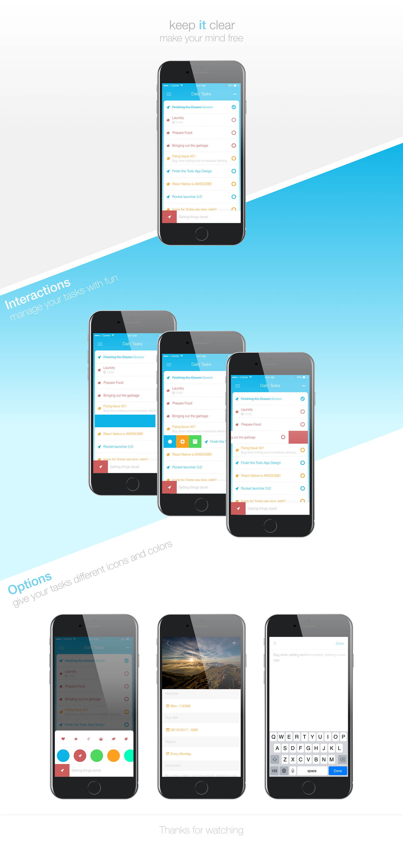 app mobile iphone todo design concept keepitclear