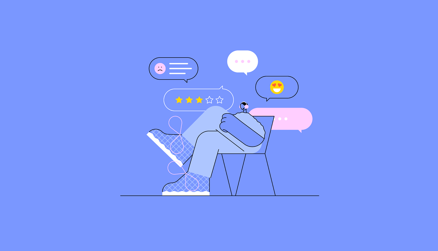 Blog ILLUSTRATION  Character ai tech feedback Call Centre color outline