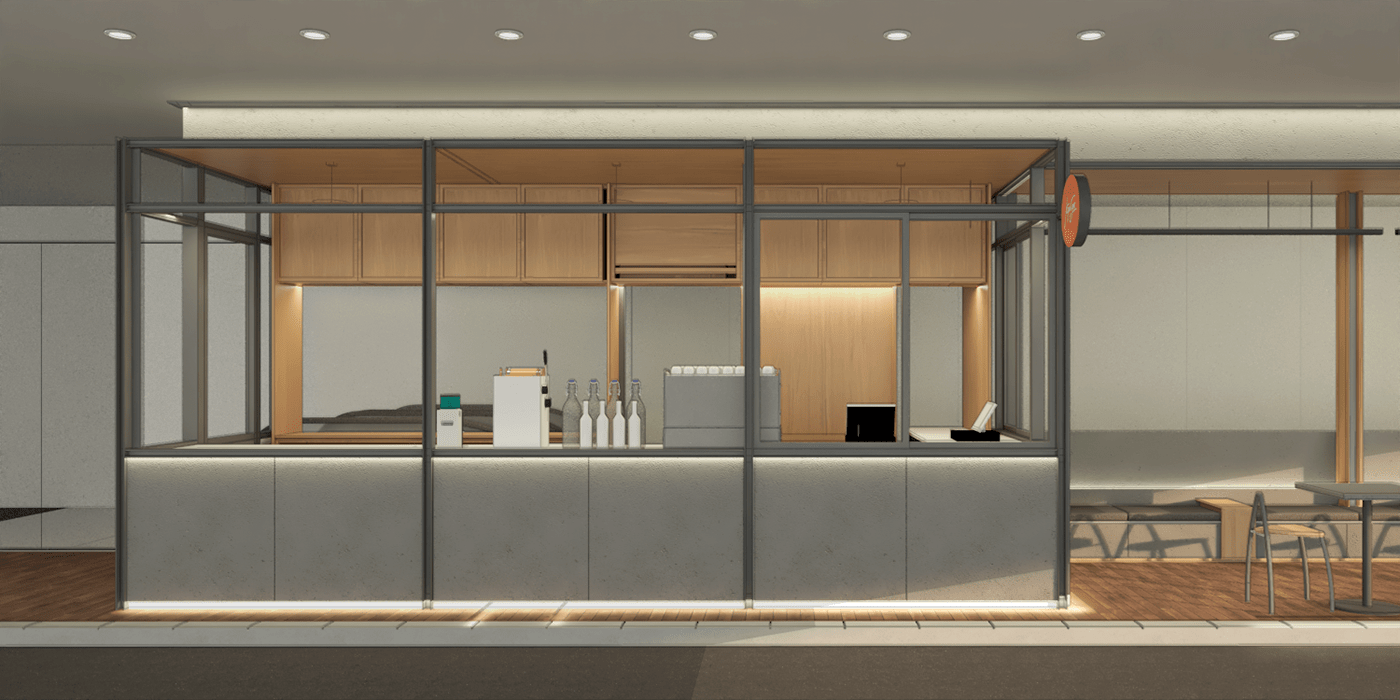 architecture visualization coffee shop interior design  Interior minimalist minimal Coffee design architecture design