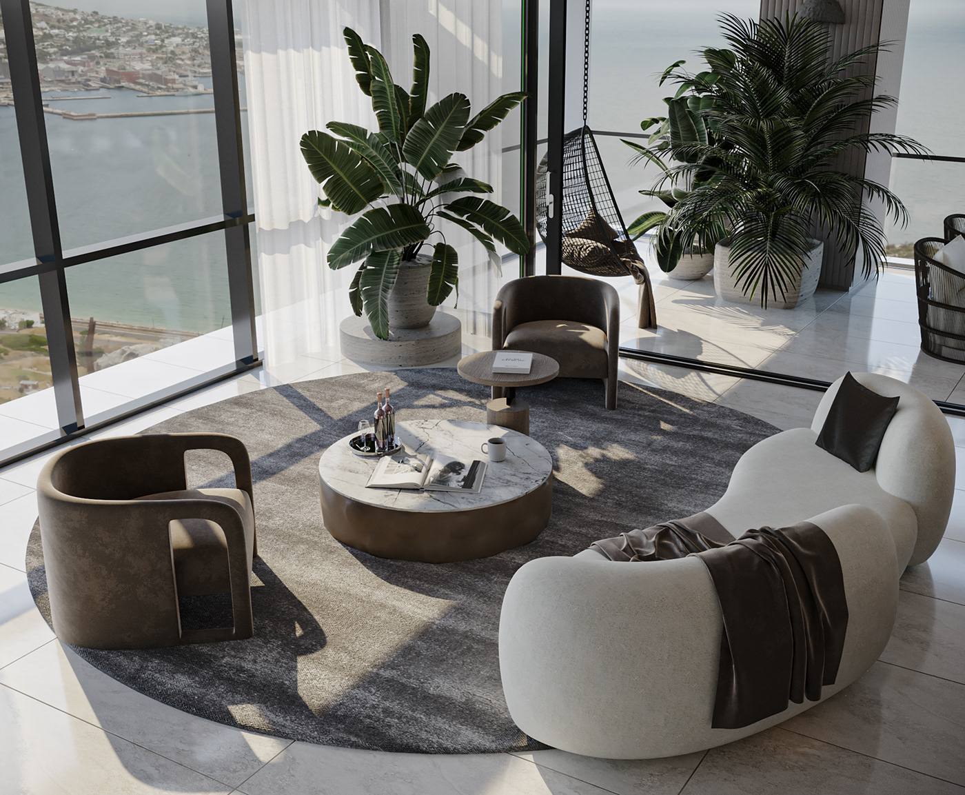 design interior design  living room modern Render residential