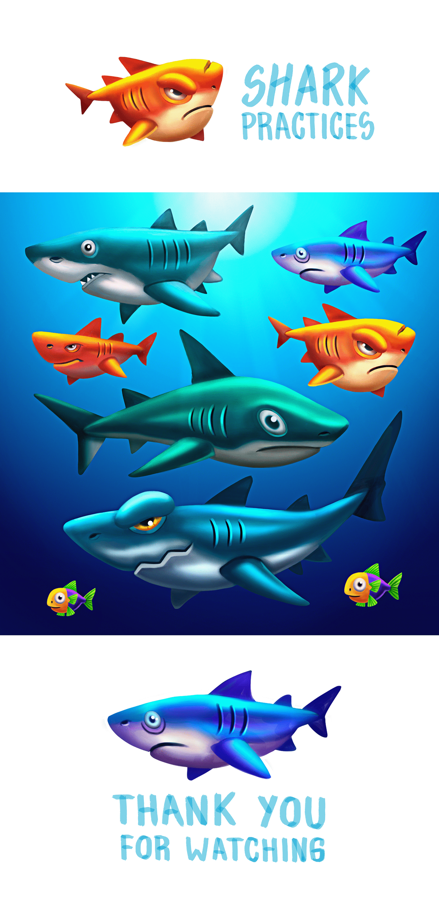 2D artwork cartoon Character design  concept art creaturedesign DigitalIllustration ILLUSTRATION  photoshop shark