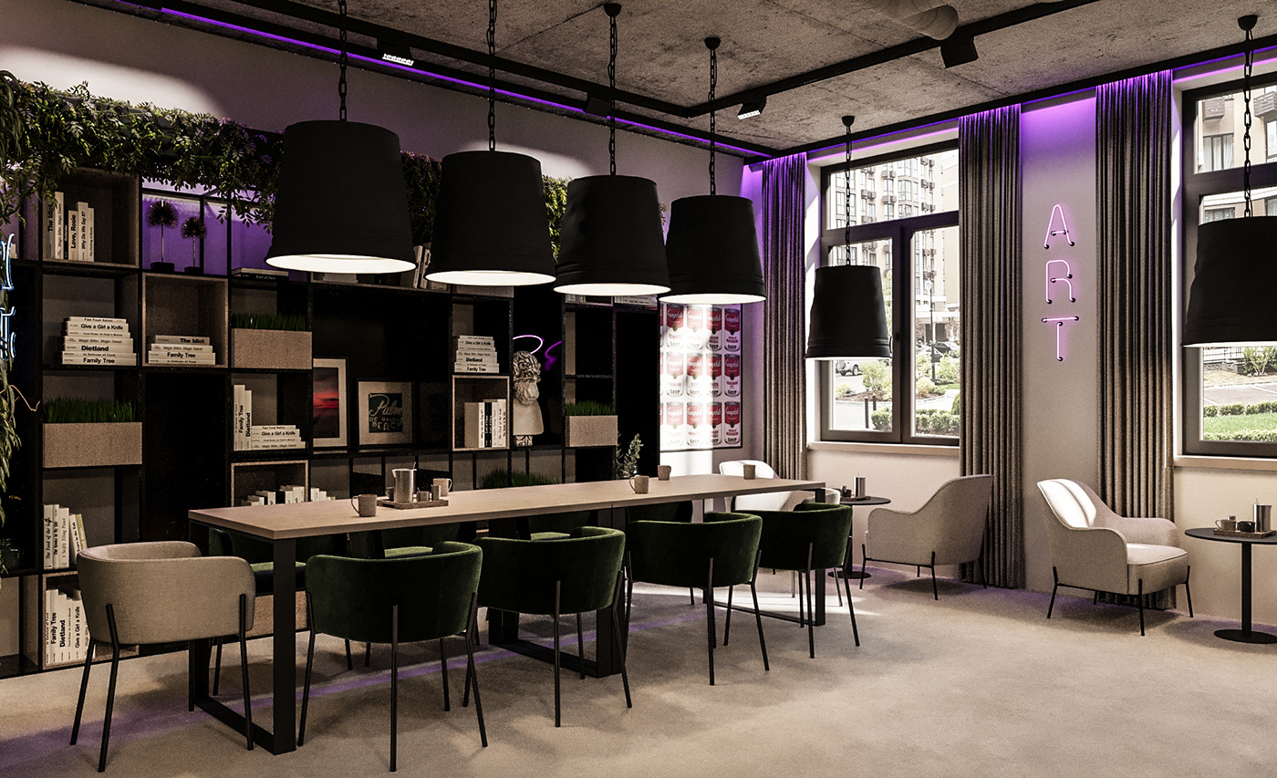 art bar cafe design Interior LOFT modern Prosecco restaurant