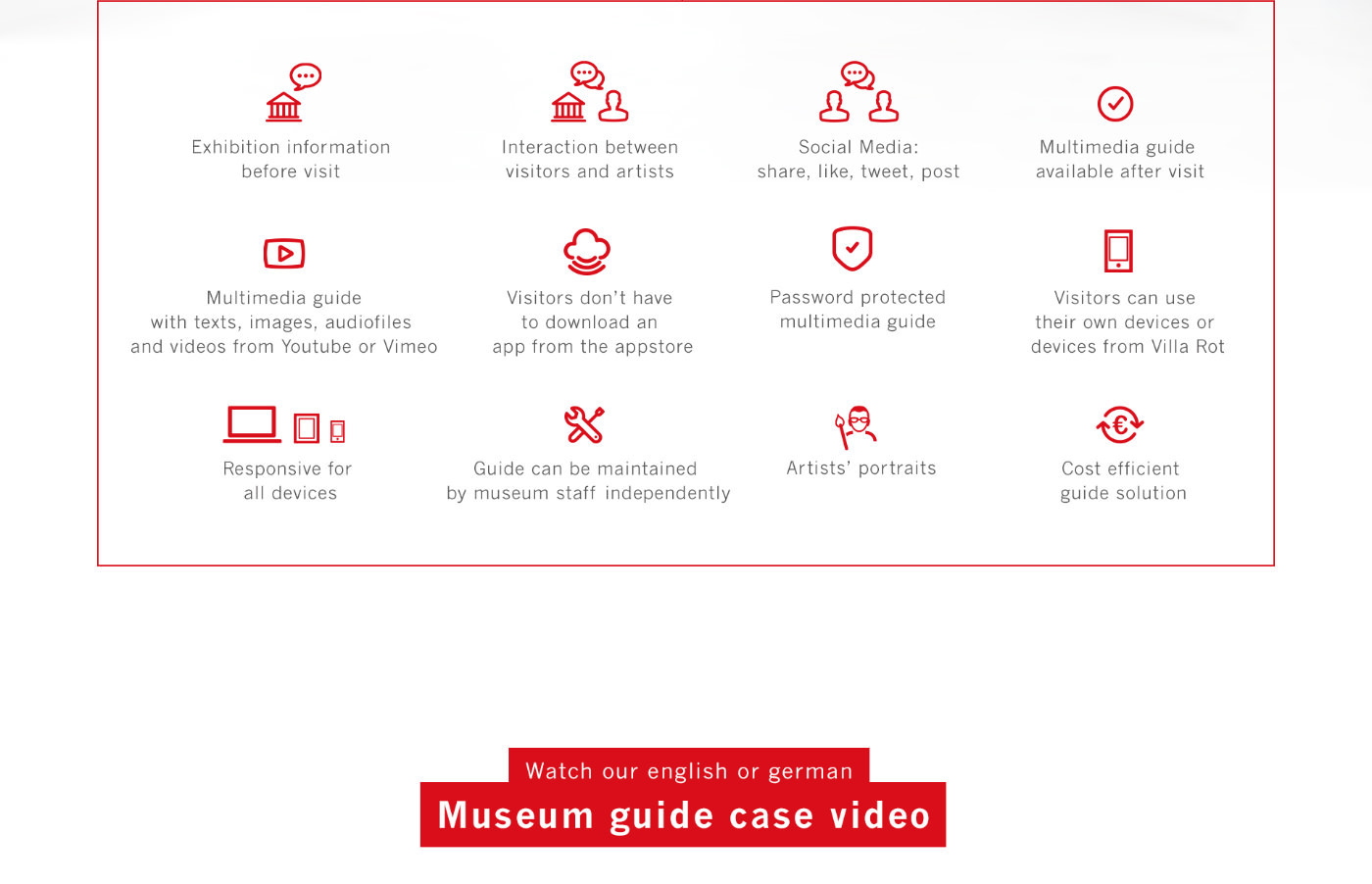 museum Guide Multimedia  multimedia guide device Independent Kevin May Herbert Moser Villa Rot artist art visitor mobile guide Responsive Website