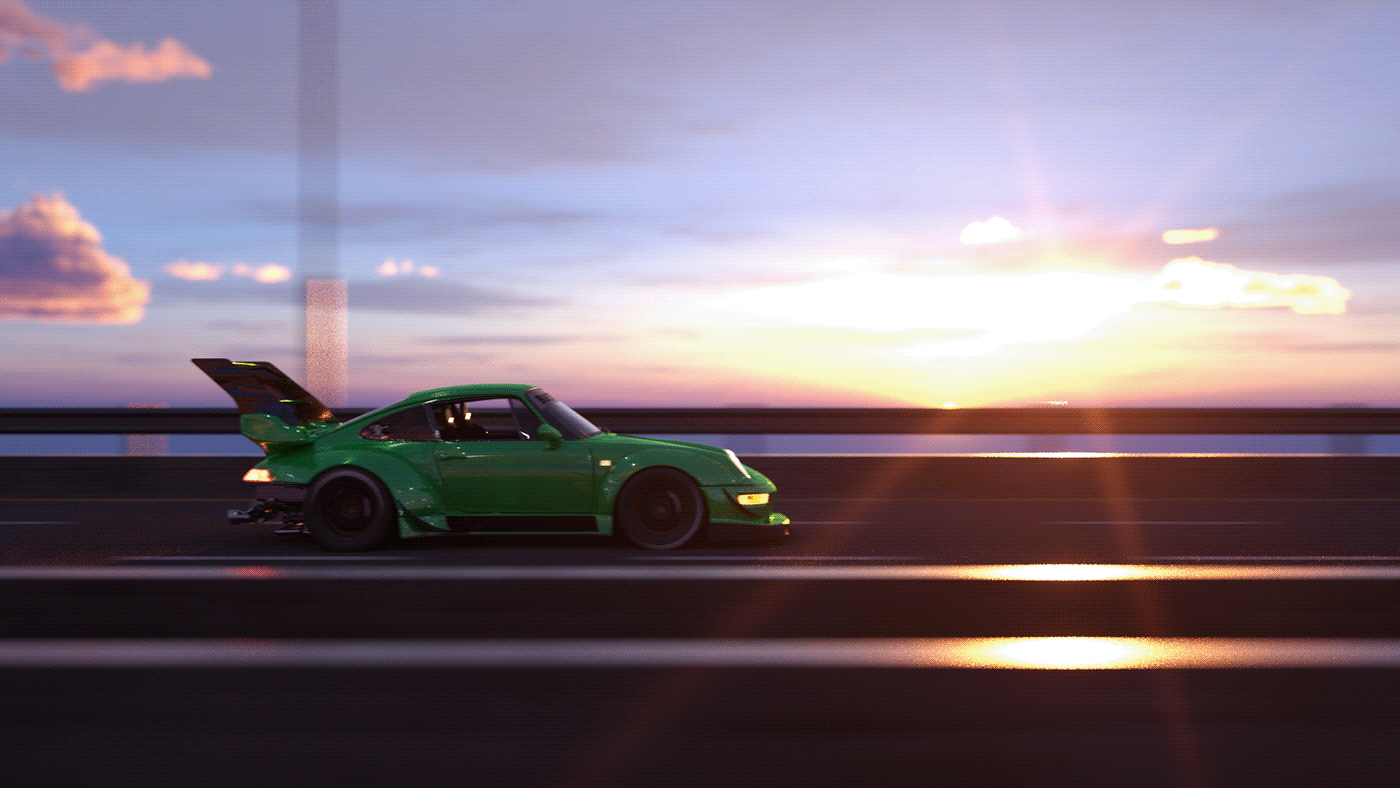 3d animation 3d design Adobe After Effects car CGI motion graphics  porsche rwb vfx Maxon Cinema 4d Porsche
