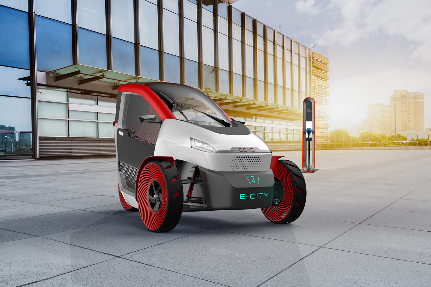 design electric Vehicle three wheeler concept ecity mobility city emobility future