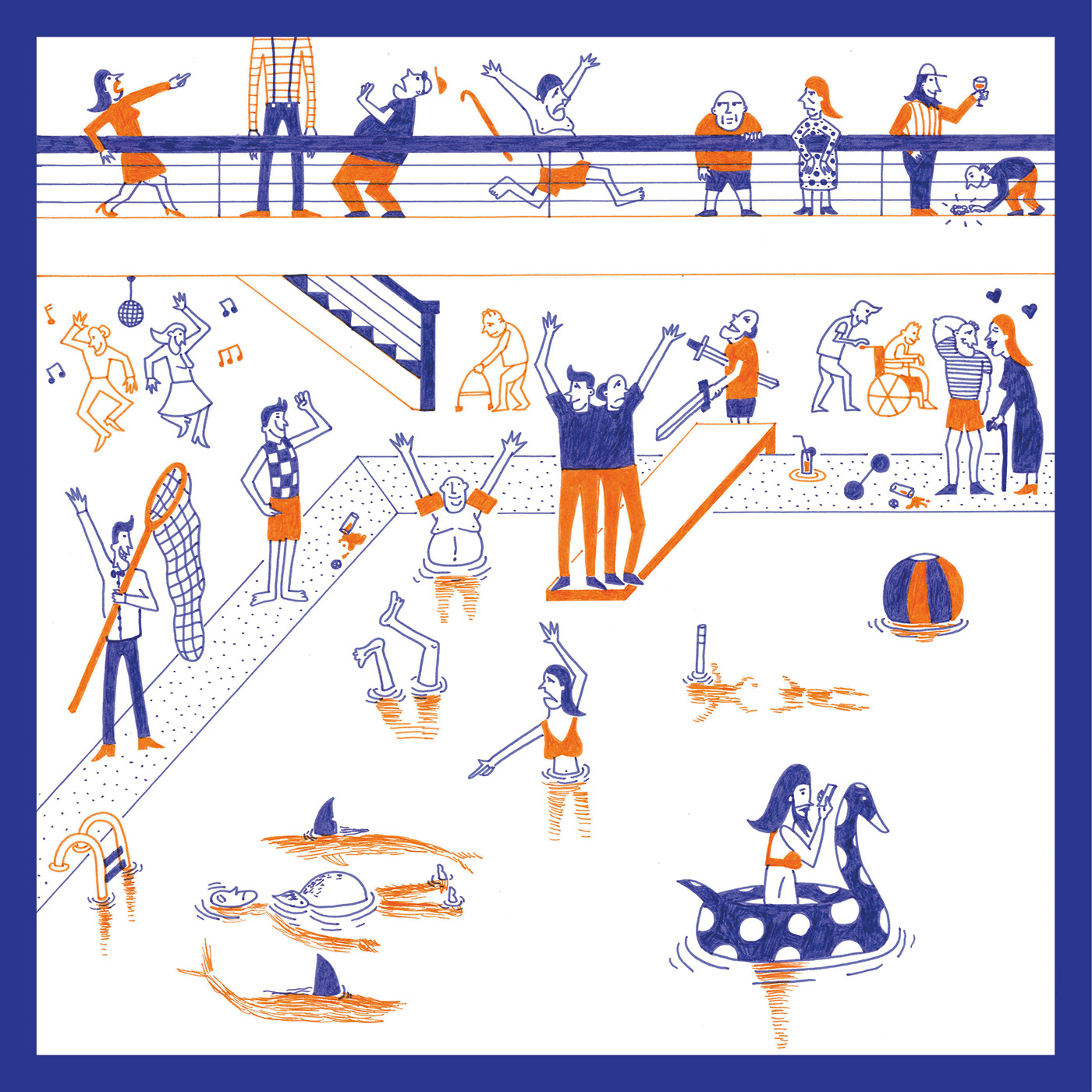 american art blue Circus illustrated album ILLUSTRATION  Illustrator orange Project weird