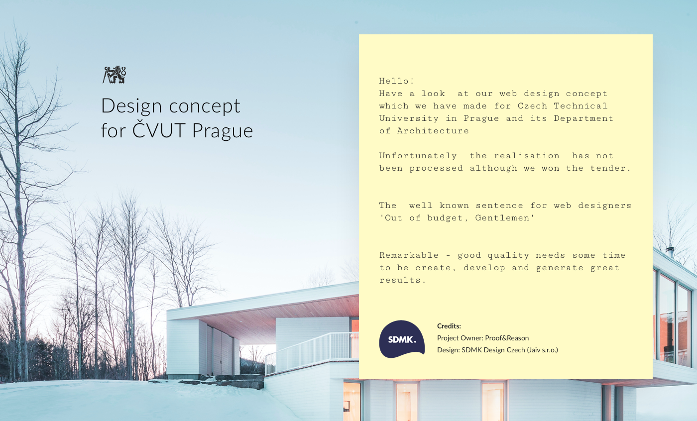 ui design UX design Webdesign interaction architectur Minimalism sdmk CVUT University technical