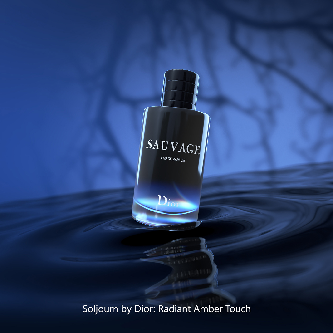 perfume 3D 3ds max sauvage beauty model Photography  product design  Packaging 3d modeling