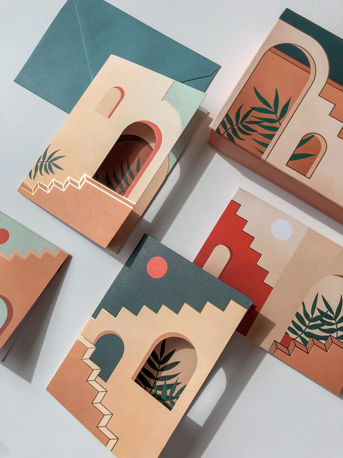 Morocco pop-up ILLUSTRATION  Tropical boxed cards greeting cards Stationery paper art paper