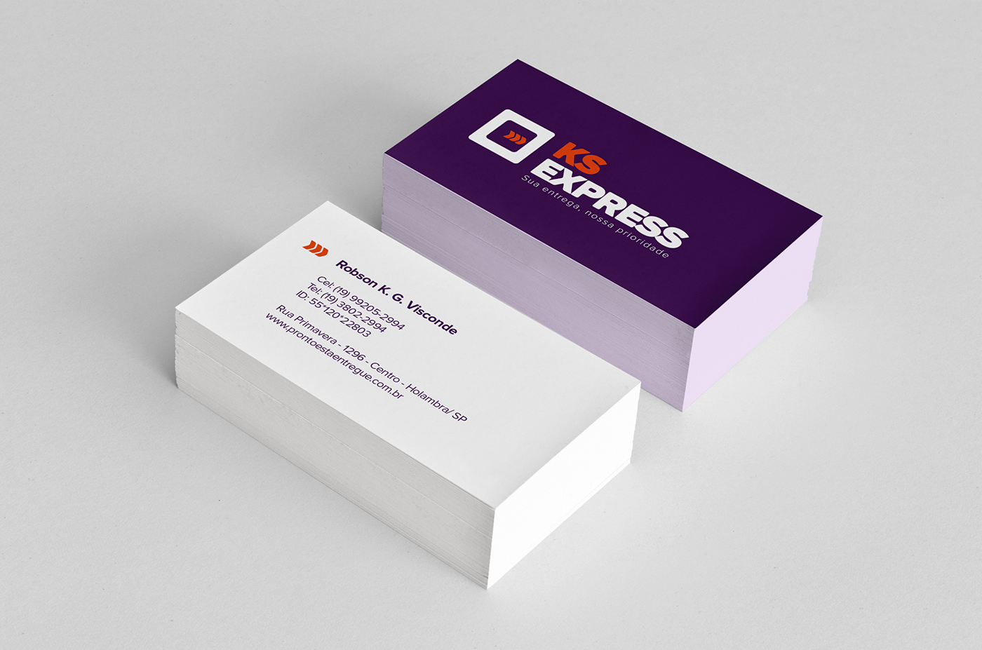 KS express logo papelaria cartão envelope uniforme identidade visual