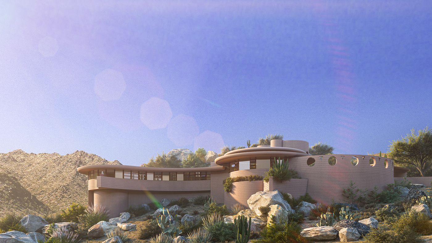 lumion arizona Frank Lloyd Wright architecture visualization Render exterior archviz modern 3D