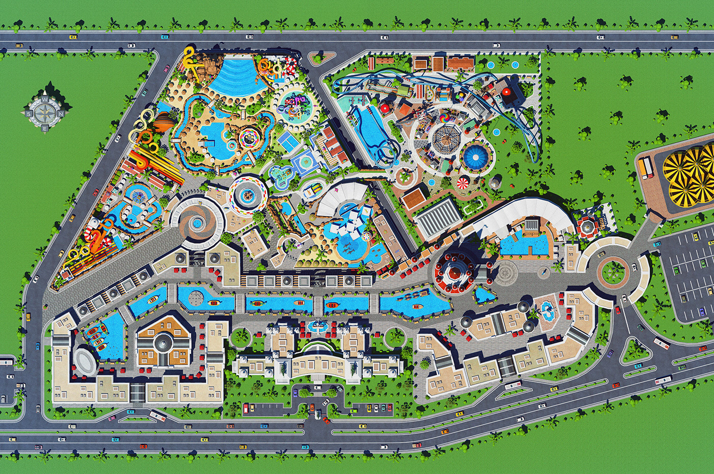 themepark parkmap maps Isometric temapark AQUA PARK TheLandofLegends illustrated maps TemaParkHarita harita