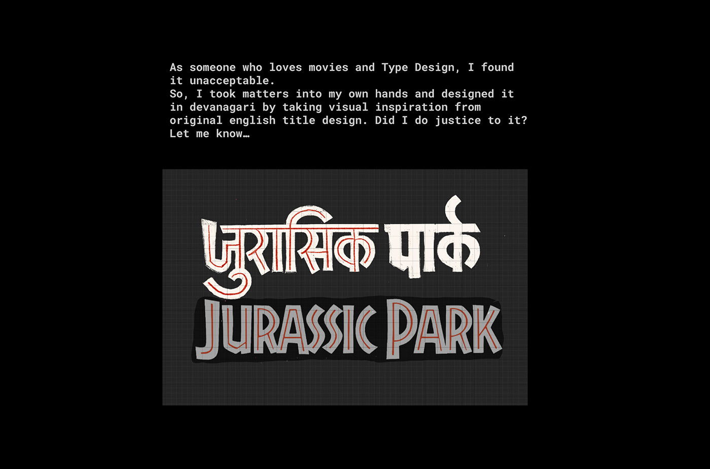 type typeface design typedesign titledesign movietitle design lettering typography   Devanagri Typeface jurassicpark