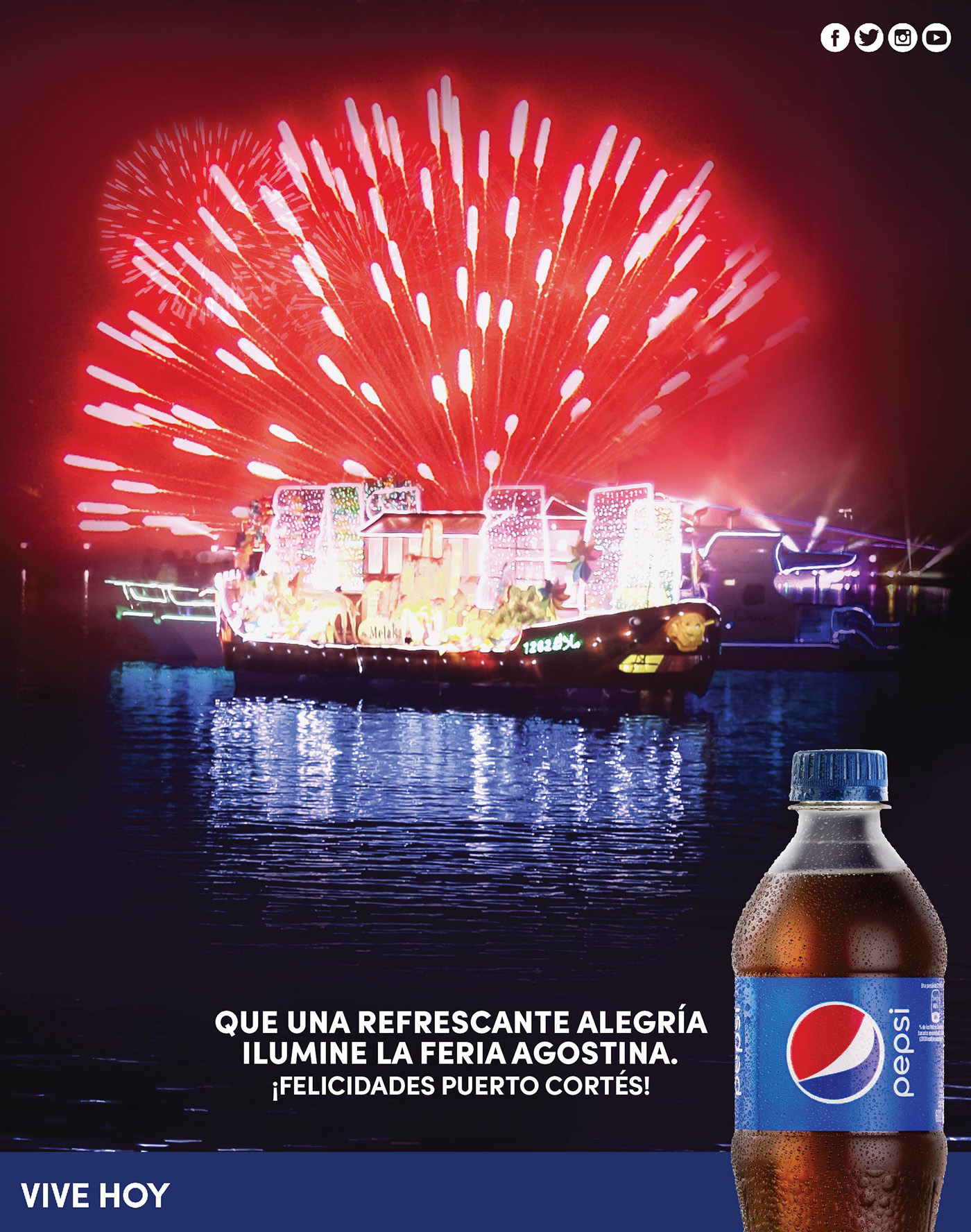 pepsi feria Fair soda drink night fireworks sea party smile