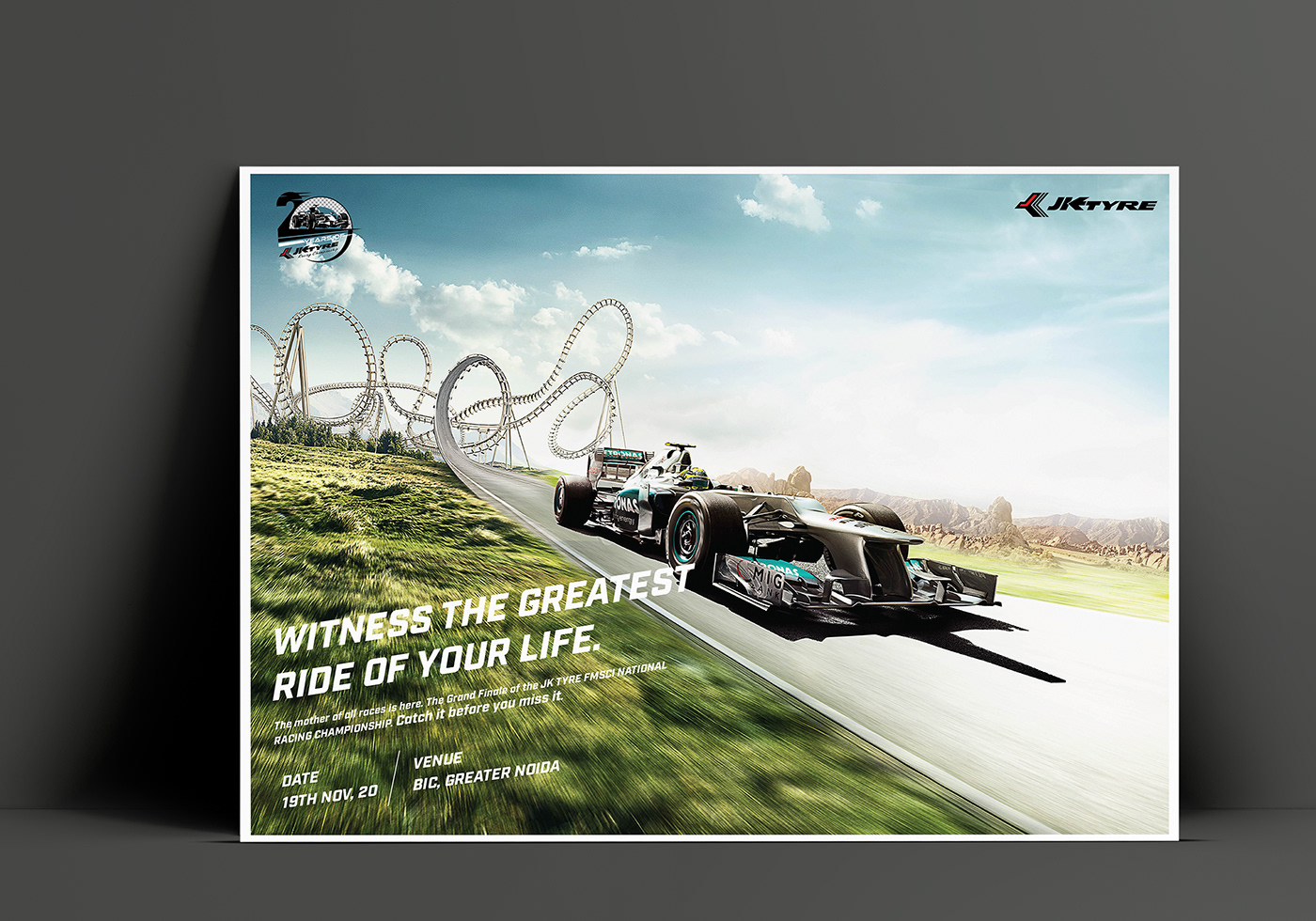 Racing Motorsport Cars tornado look print campaign ads manipulation composition