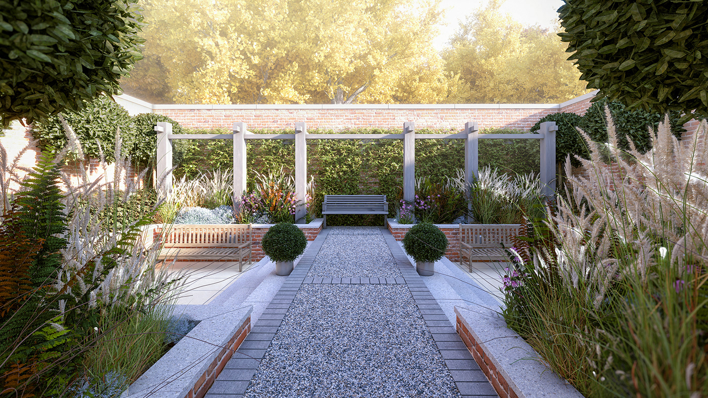 garden design 3D Visualization garden CGI 3ds max vray